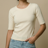 Blusa Feminina 3/4 Canelada Roberta Off
