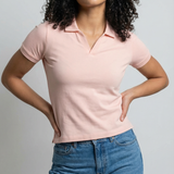 Camisa Feminina Gola Polo Elisabeth Rosa