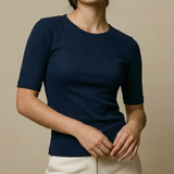 Blusa Feminina 3/4 Canelada Roberta Azul