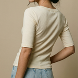 Blusa Feminina 3/4 Canelada Roberta Off