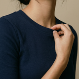 Blusa Feminina 3/4 Canelada Roberta Azul