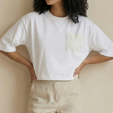 Camiseta Cropped com Tricot Samara Off