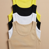 Kit Regatas Isabeli - Bege, Branco, Preto e Amarelo