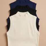Kit Regatas Lilian - Branco, Preto e Azul